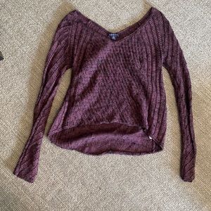 dark purple v neck sweater